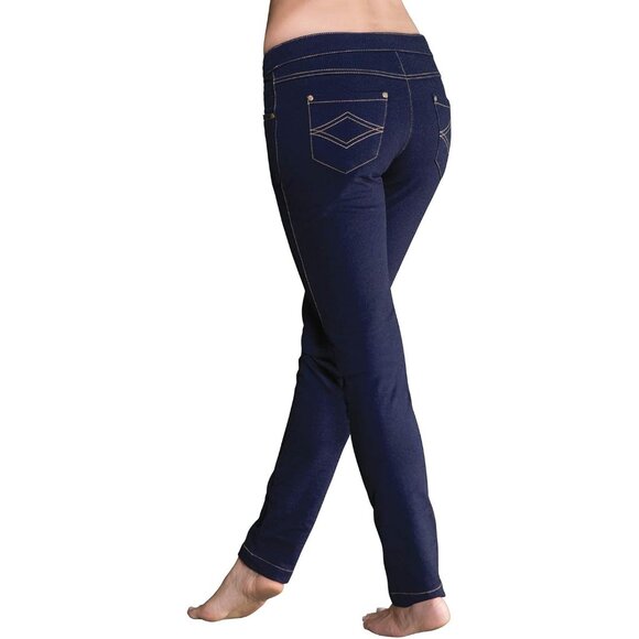 Denim Leggings for Women Stretchy Pajama Feel Drawstring Waist Flattering - Picture 2 of 4